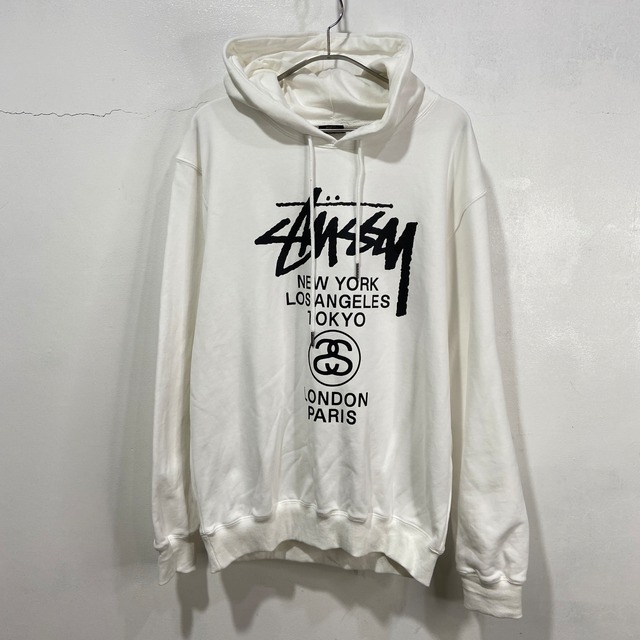 『送料無料』Stussy ステューシー ワールドツアー グラフィックロゴパーカー L USA