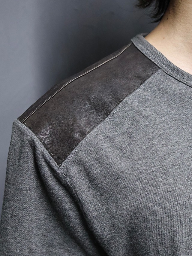 【GUCCI】leather switching t-shirt