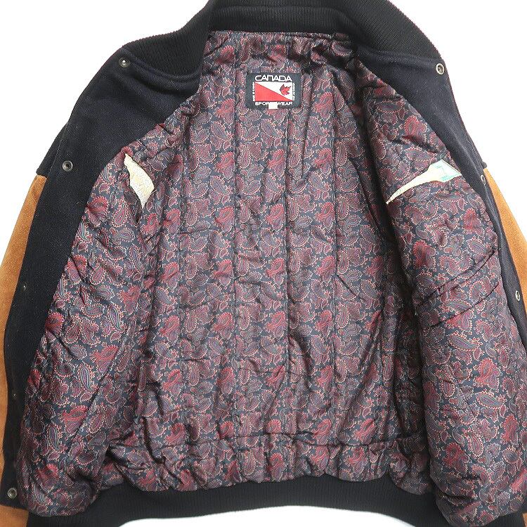 古着 90年代～ カナダ製 CANADA SPORTSWEAR ウール 袖レザー