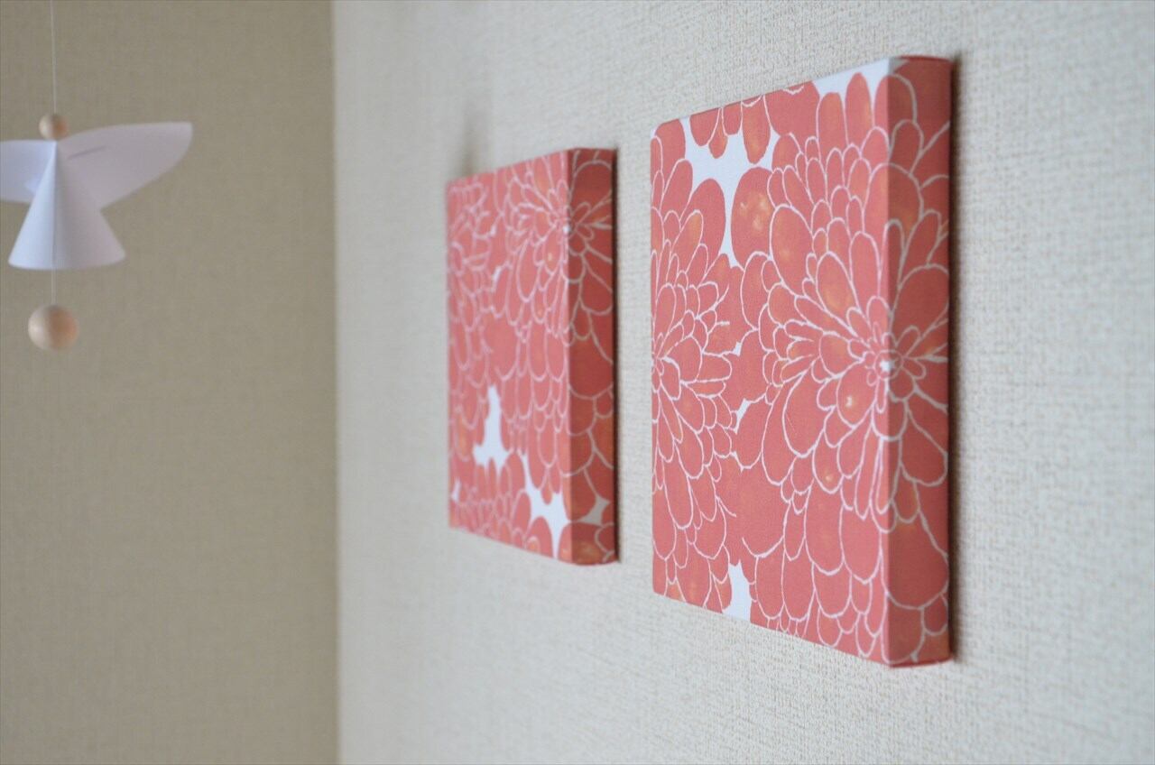 ファブリックパネル modern red 16×16 ( FUDO+ オリジナル )