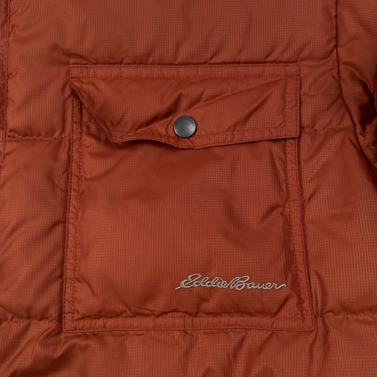 00s Eddie Bauer エディーバウアー リバーシブル ダウンジャケット サイズ L /ワッペン/メンズ/ネイビーブルー×オレンジ系/オールド