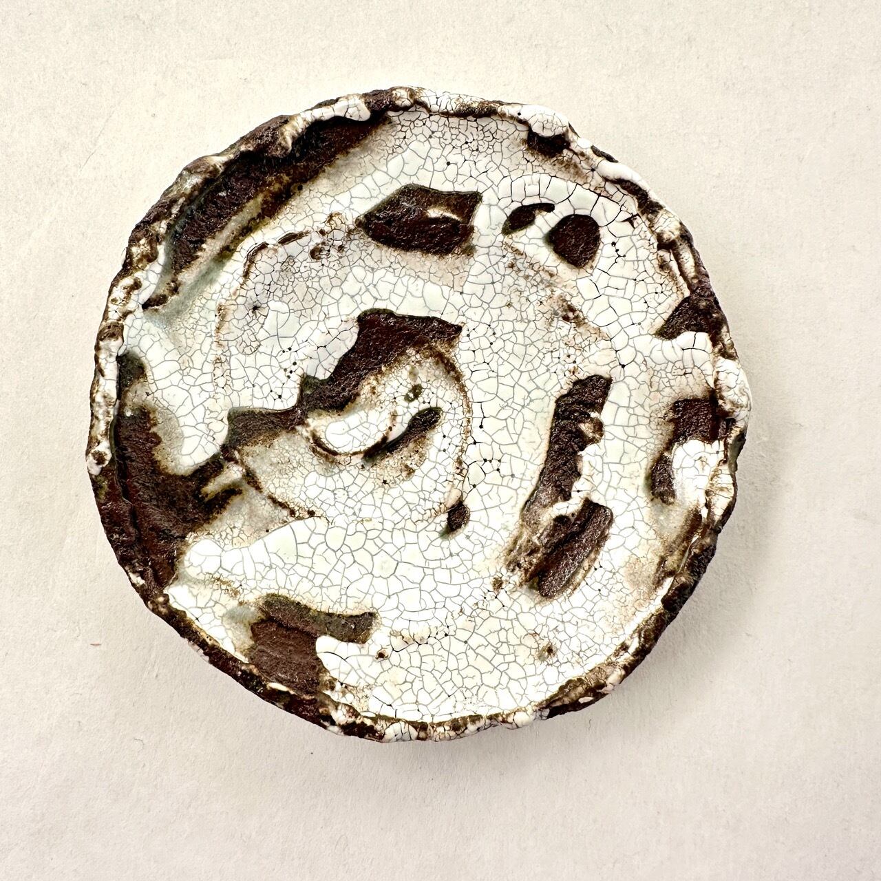 粉引渇水三足小皿【榛澤宏】