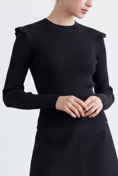 SOFIA RIB KNIT BLACK