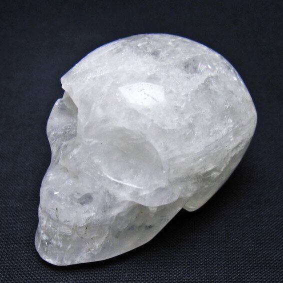 水晶 ドクロ スカル 置物 一点物 145-1754