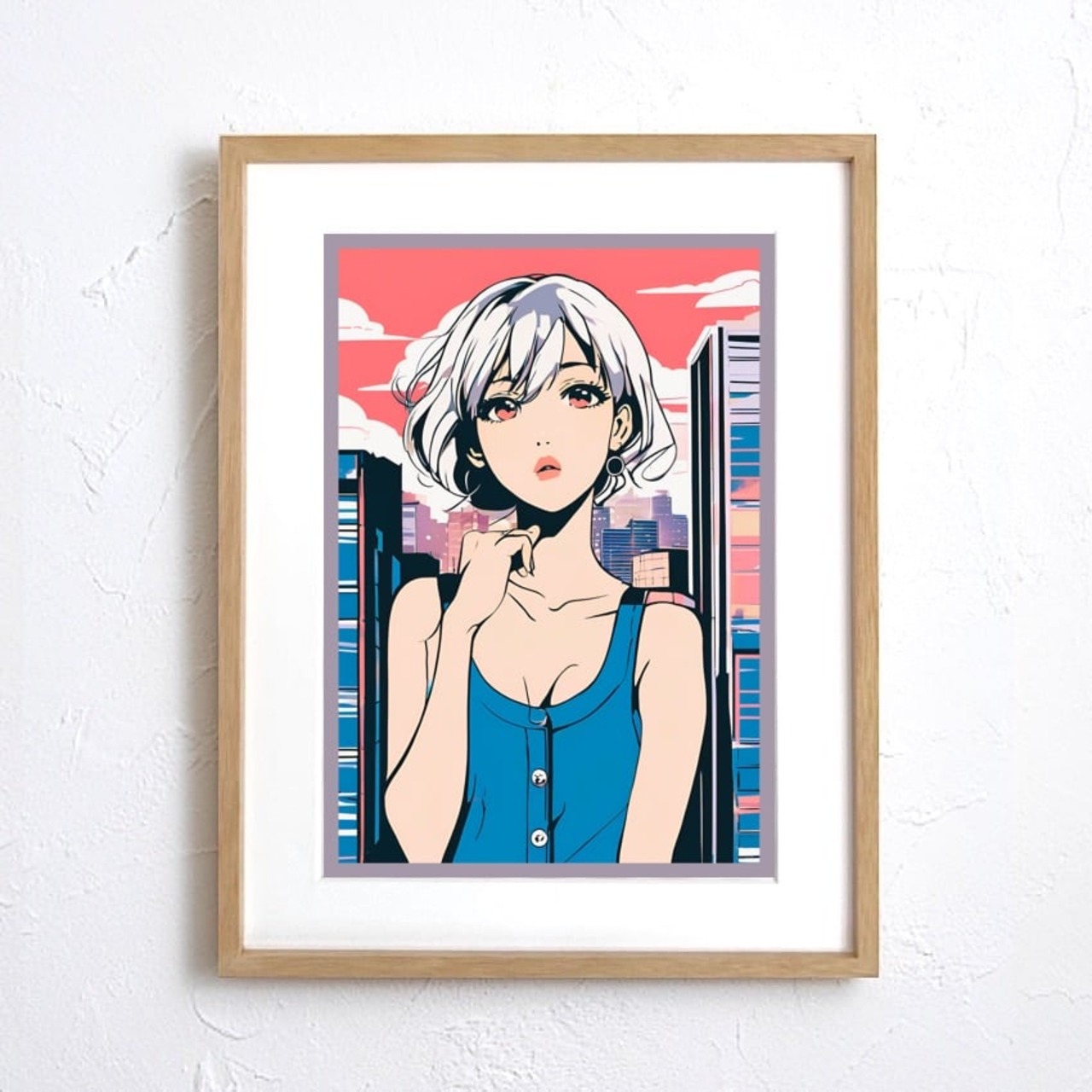 Bob Girl ⅳ｜レトロで可愛い女の子を描いたファンシーアートポスター｜おしゃれ部屋をつくる人気デザイン｜ギフトにも最適｜日本製A4ポスター