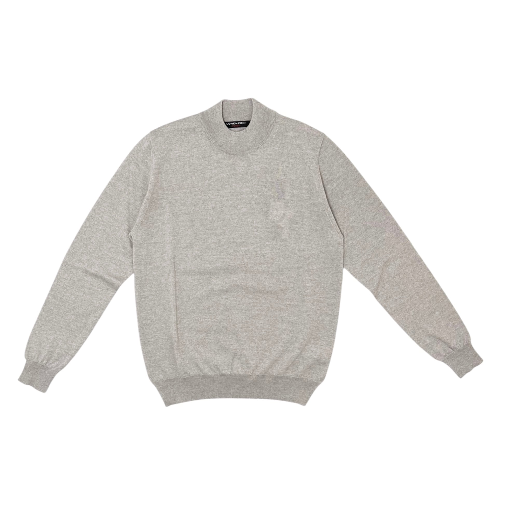 LORENZONI(ロレンツォーニ) Washable Wool Mock neck Sweater/MELANGE GREIGE