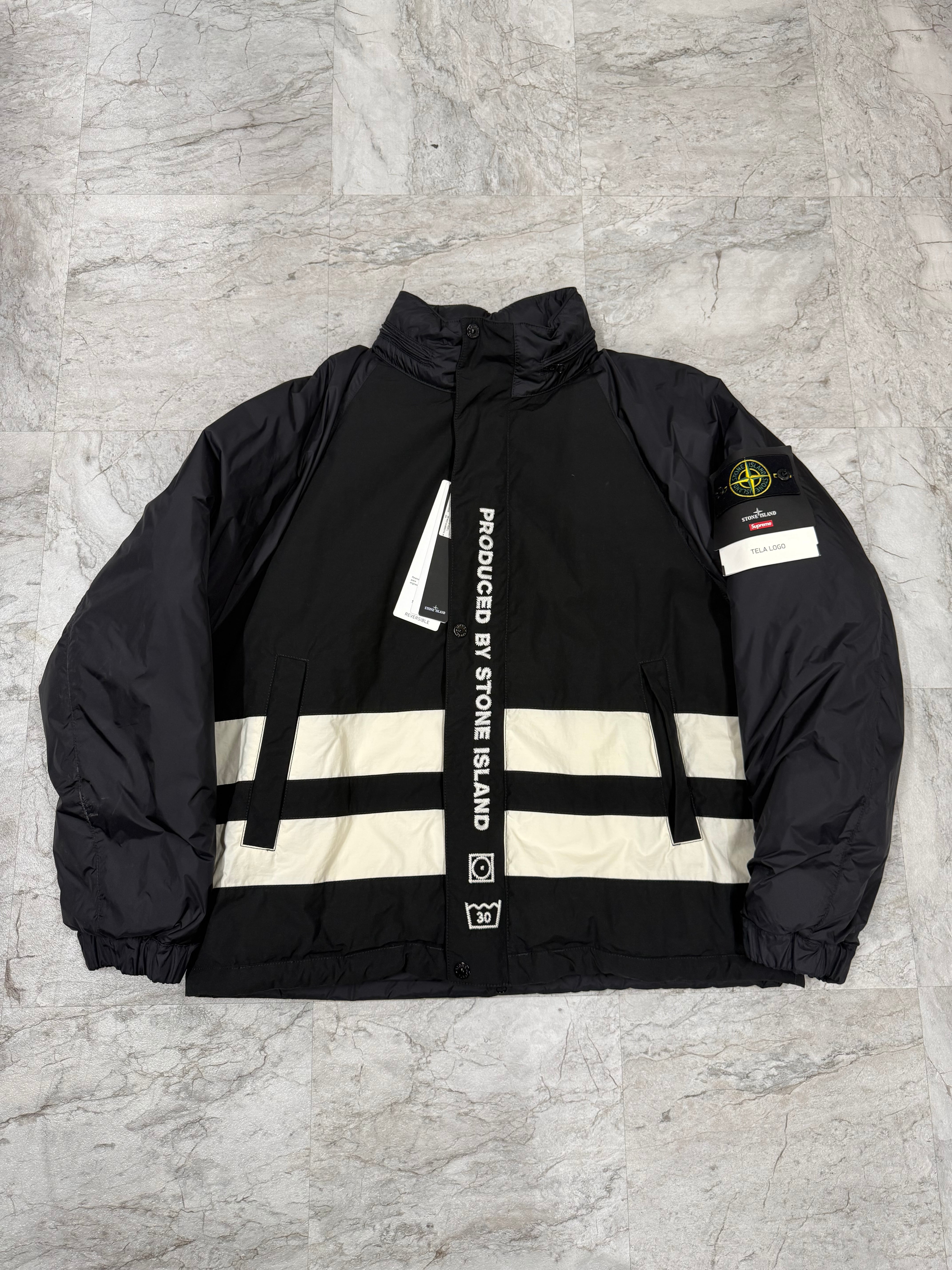 Jacket Black Stone Island Supreme Puffer Jacket Supreme X Stone