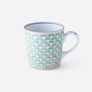 マグ 金彩青海波 青 / Mug