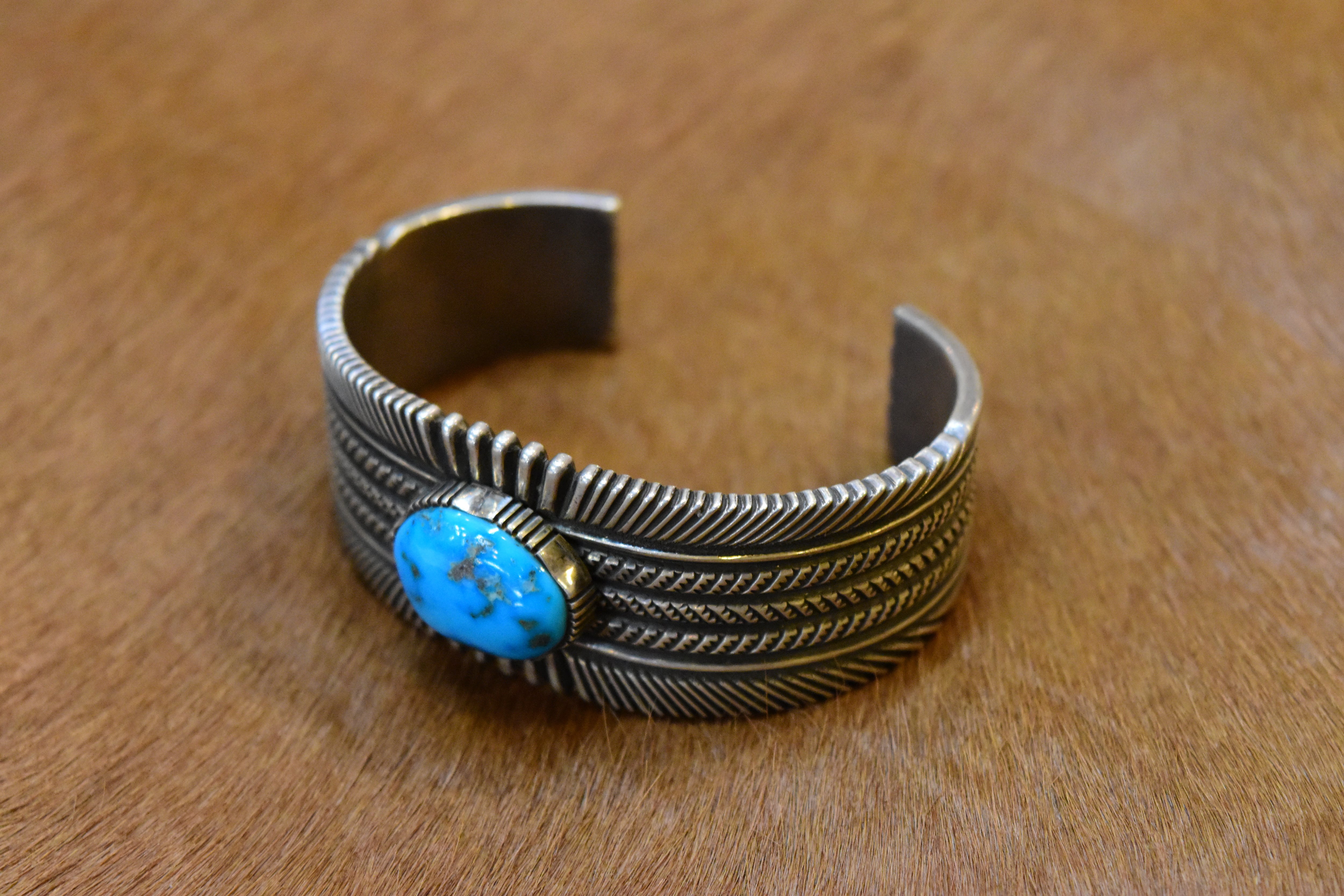 Ron Bedonie】〈Morenci Turquoise〉Stamp Bangle | FARWEST silver smith