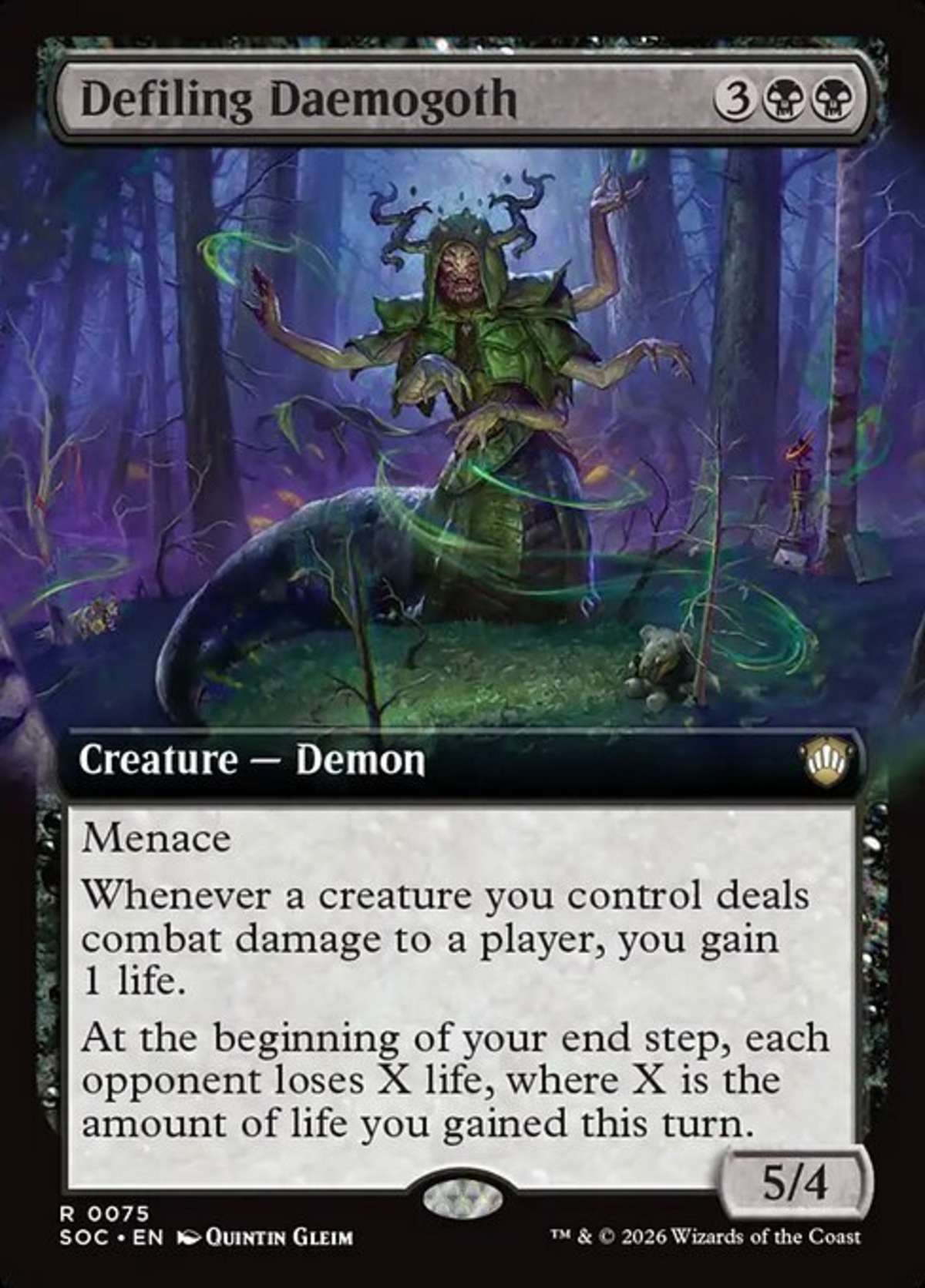 (EN)(075)[拡張アート] 汚辱のデーモゴス/Defiling Daemogoth [SOC](NM) | MTG専門店 BellSearch