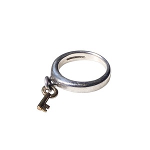 vintage TIFFANY silver × k18 gold Key charm ring