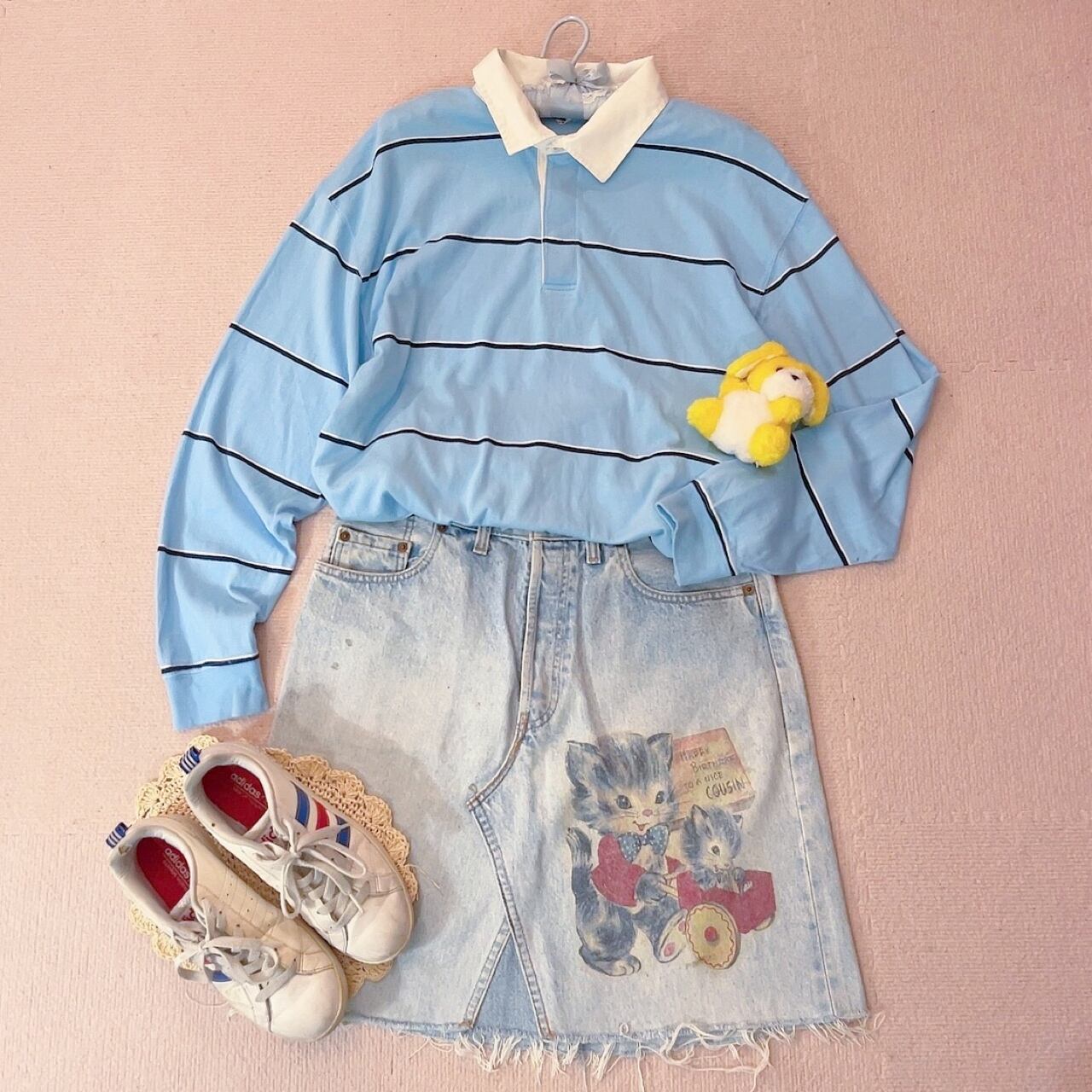 light blue stripe polo shirt