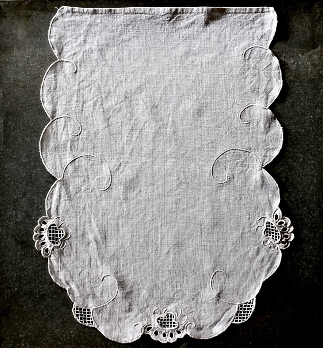 フランス 56c 浮遊する雲とリネンカーテン アンティーク