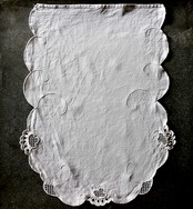 フランス 56c 浮遊する雲とリネンカーテン アンティーク