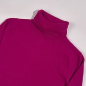 カシミヤ100% LANDS' END ランズエンド タートルネック ニット セーター L /マゼンタ系 レディース