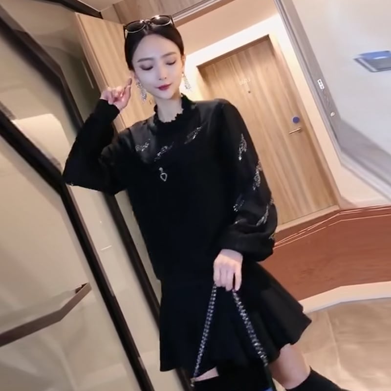 ウェストオータムウィンタートップス スリムシャツ ロング 大きめサイズ 秋物 冬物 ミックスインファッション4424537209