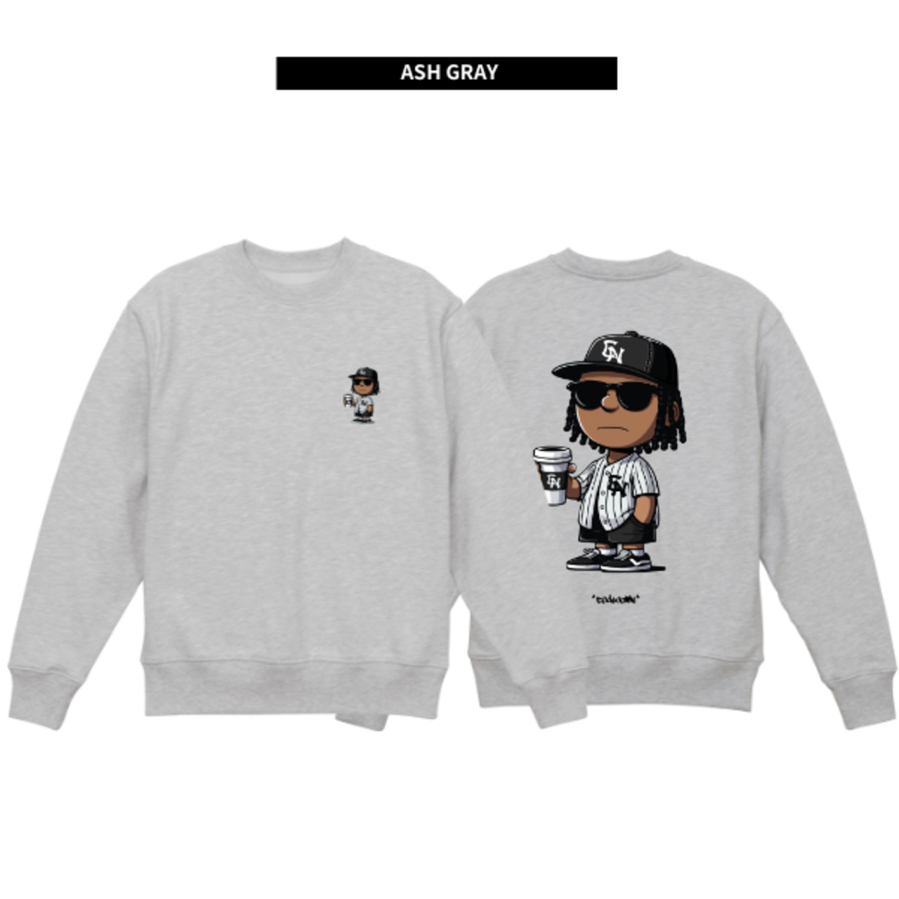 CODENAME "Dreadlocks" Print Crew #B (Black/Ash Gray) - 5