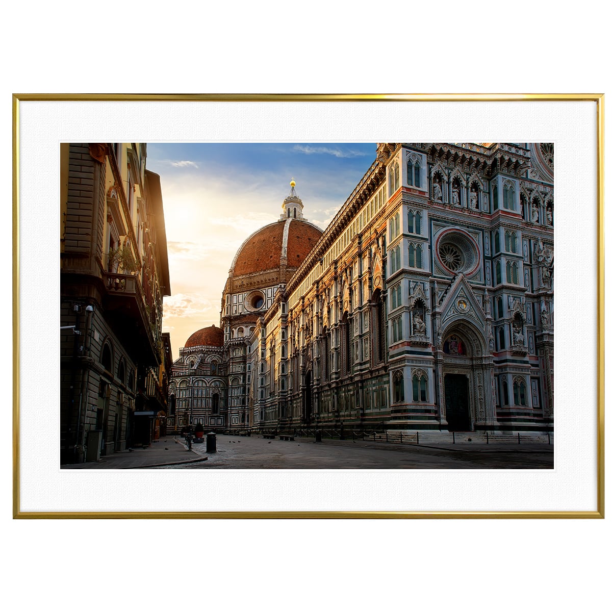 イタリア写真 フィレンツェ サンタ・マリア・デル・フィオーレ大聖堂(ドゥオーモ)インテリアアートポスター額装 AS4799