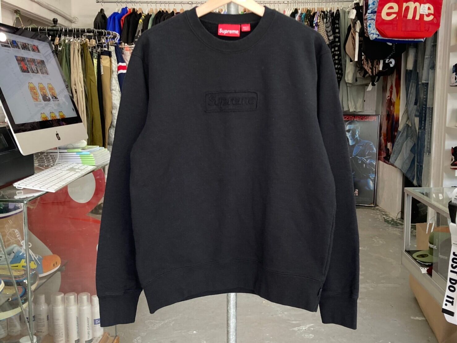 Supreme 20SS CUTOUT LOGO CREWNECK BLACK MEDIUM 100KC3542 | BRAND  