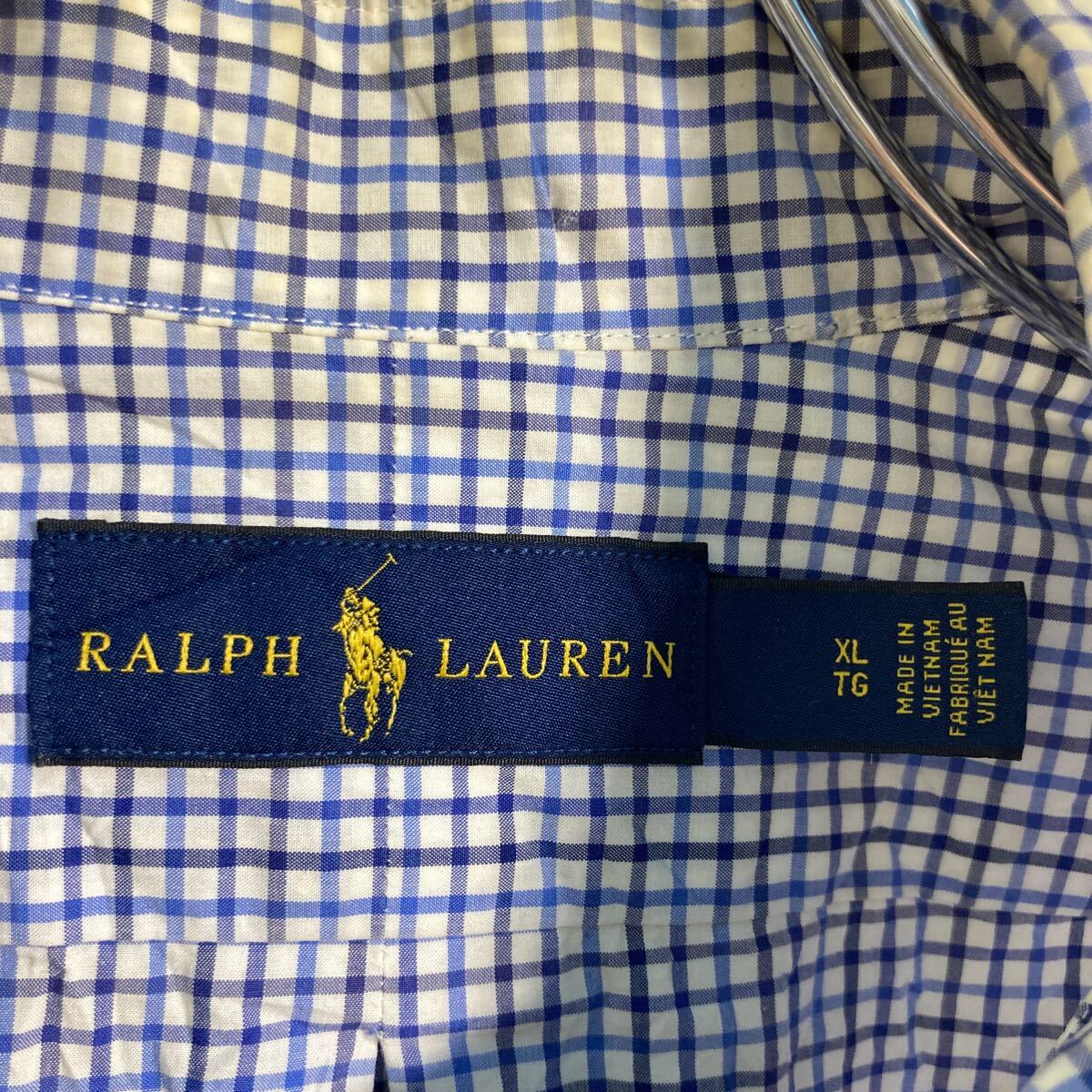 Ralph Lauren 長袖 チェック シャツ XL ホワイト ブルー ブラック