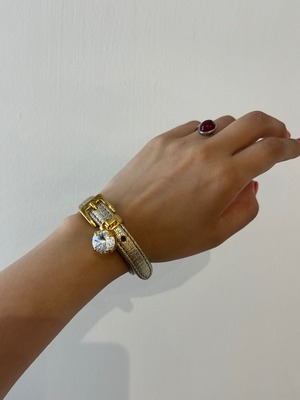 MIUMIU / vintage gold bracelet with stone.