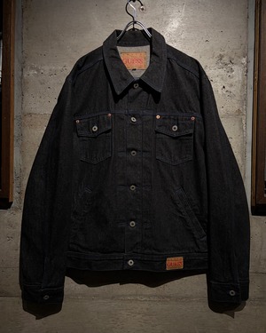 【Caka】“GUESS” Vintage Yarn Dye Black Denim Jacket