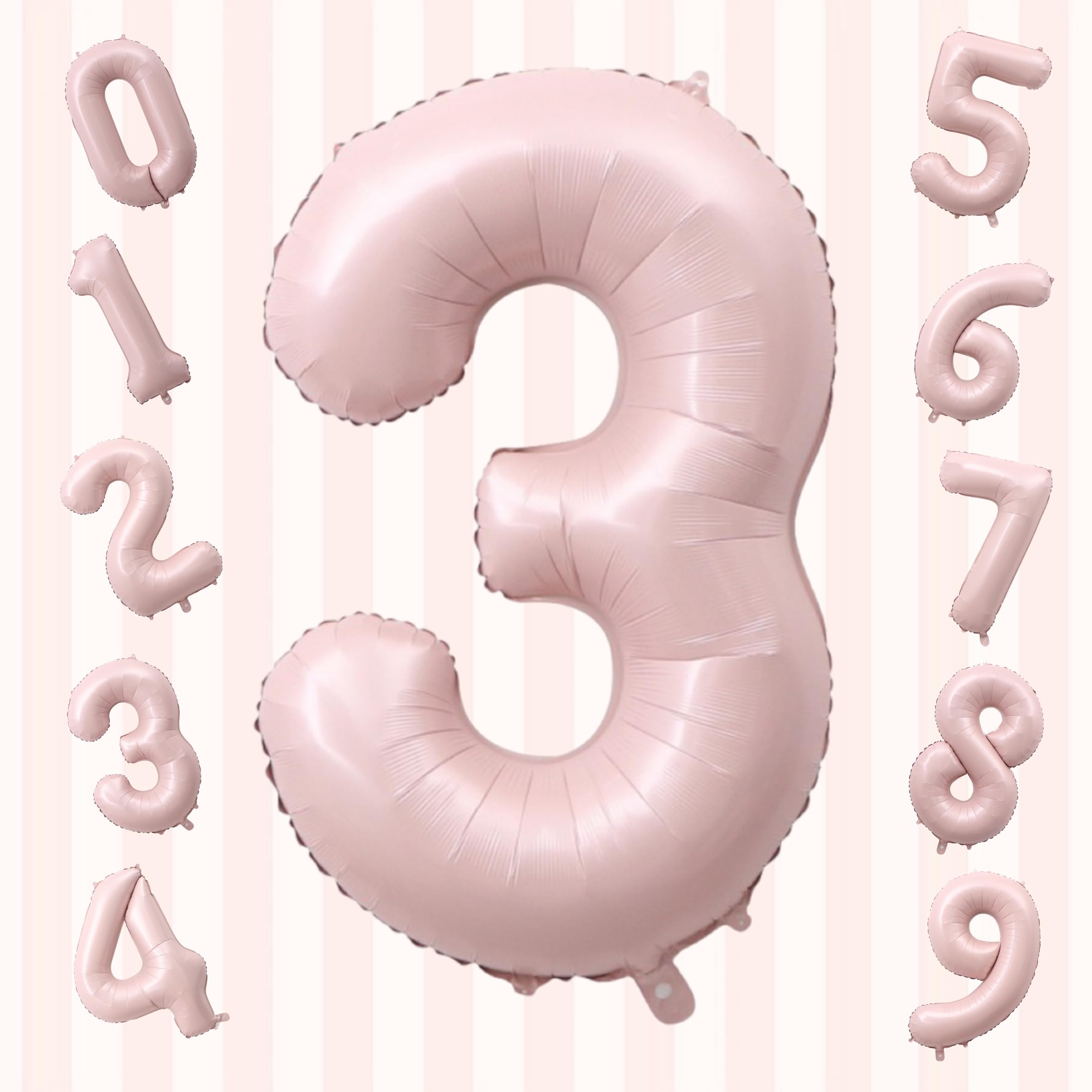 【新着特価】GOPATY数字バルーン 大きい 40インチ 約100cm ナンバーアルミ風船 誕生日飾り付け 記念日 バースデーパーティー お祝い 成人式 卒業 入学 (3 ピンク)