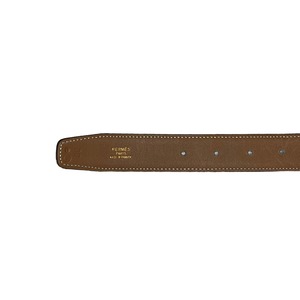 HERMES black color leather belt "ETRIER"