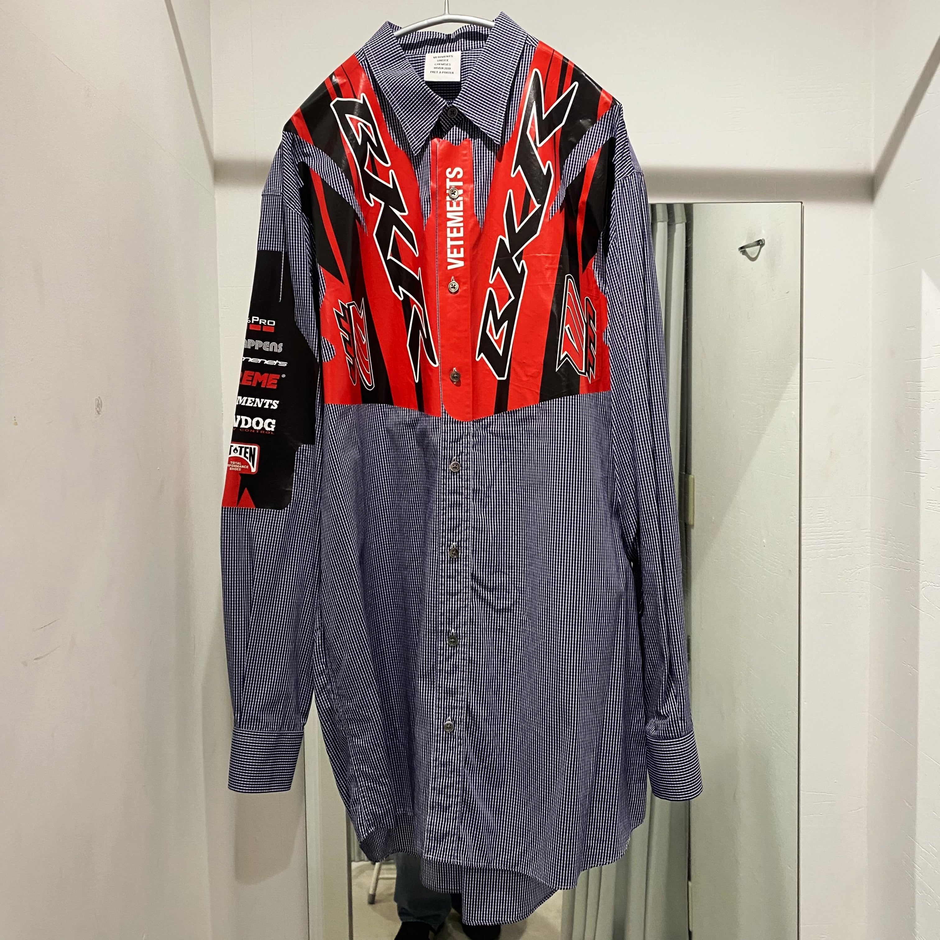 VETEMENTS ヴェトモン 19ss Racing Shirt レーシング 長袖シャツ SIZE  