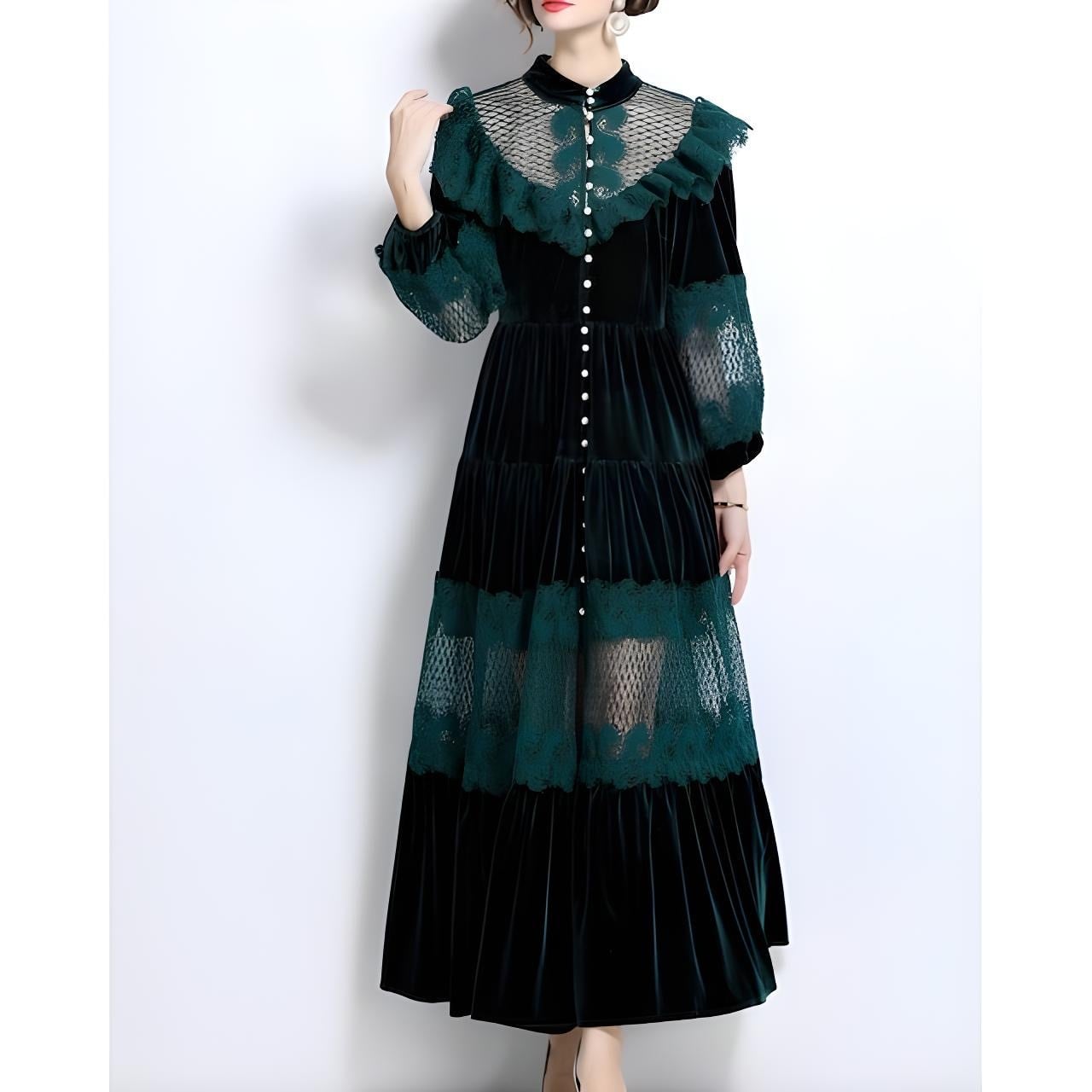 ベルベットレースクラシックワンピース L1811