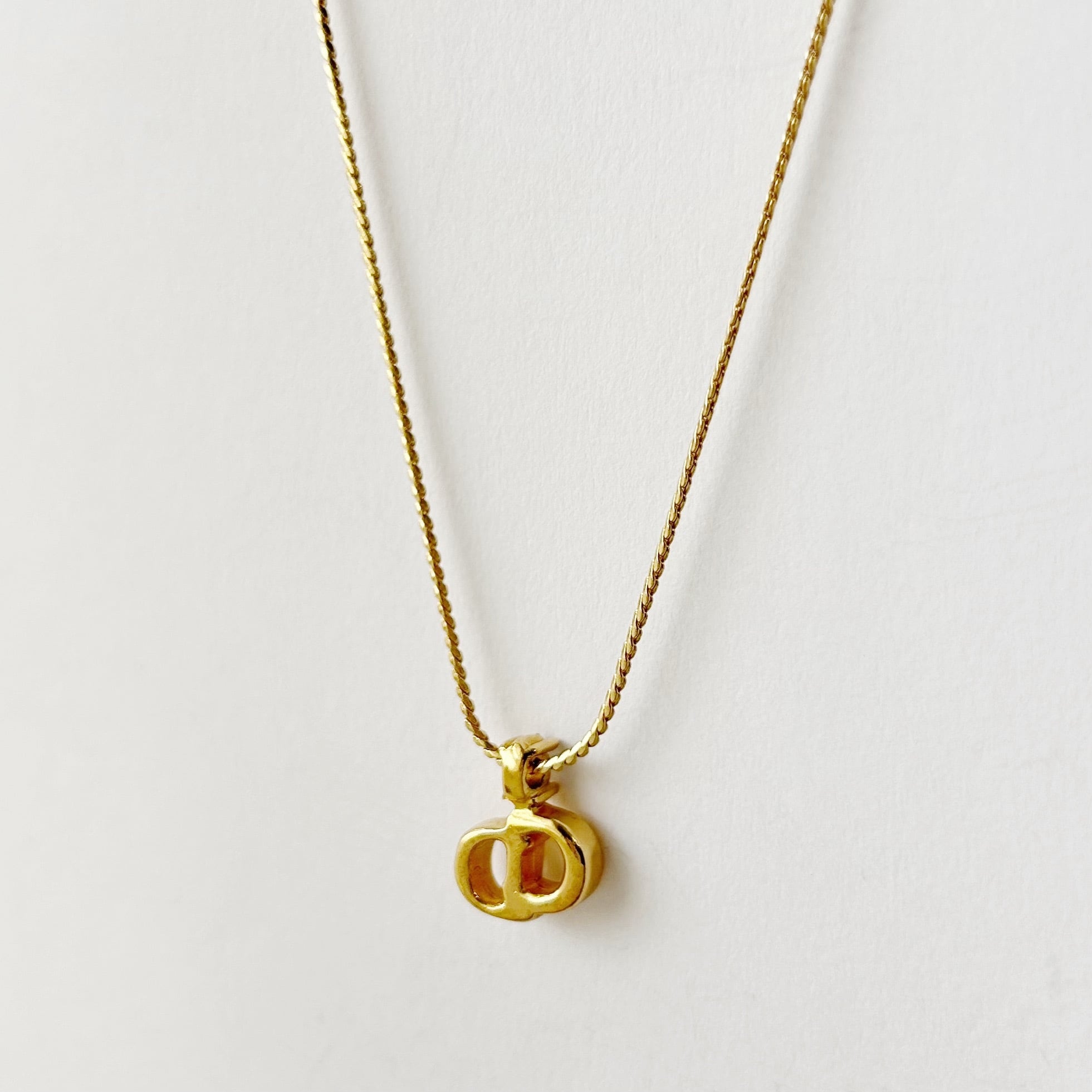 N7003】Christian Dior one stone logo necklace/クリスチャン