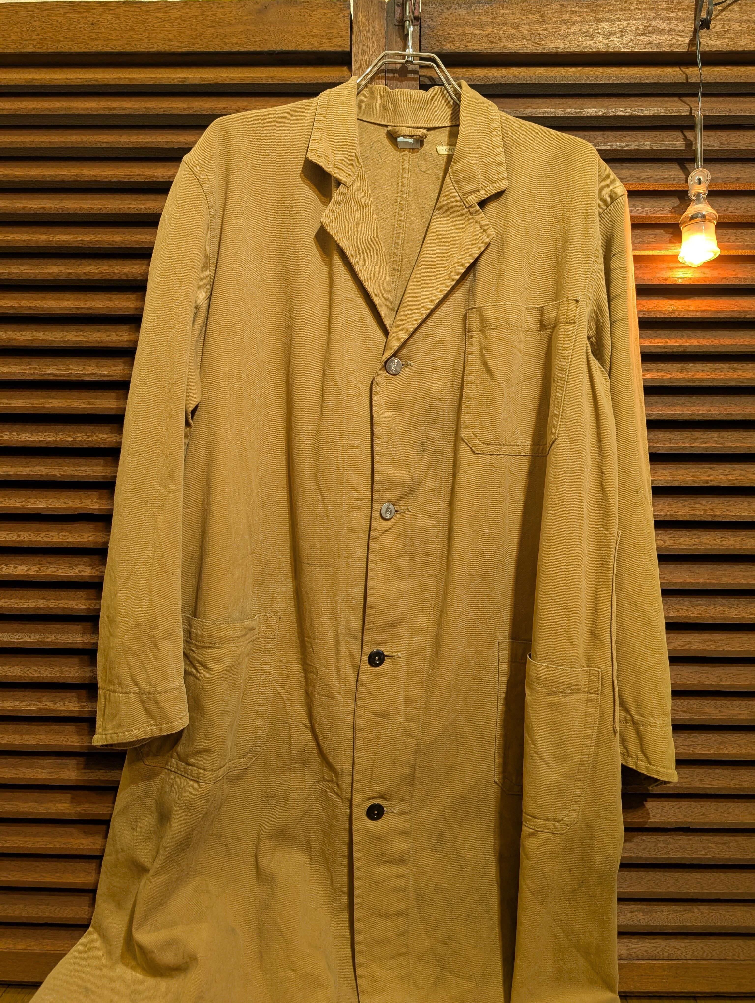 England Harpoon Cotton Work Coat Beige ChangeButtons