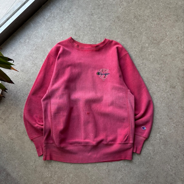 Good fade!! 90s Champion R/W script logo sweat "pink"【仙台店】