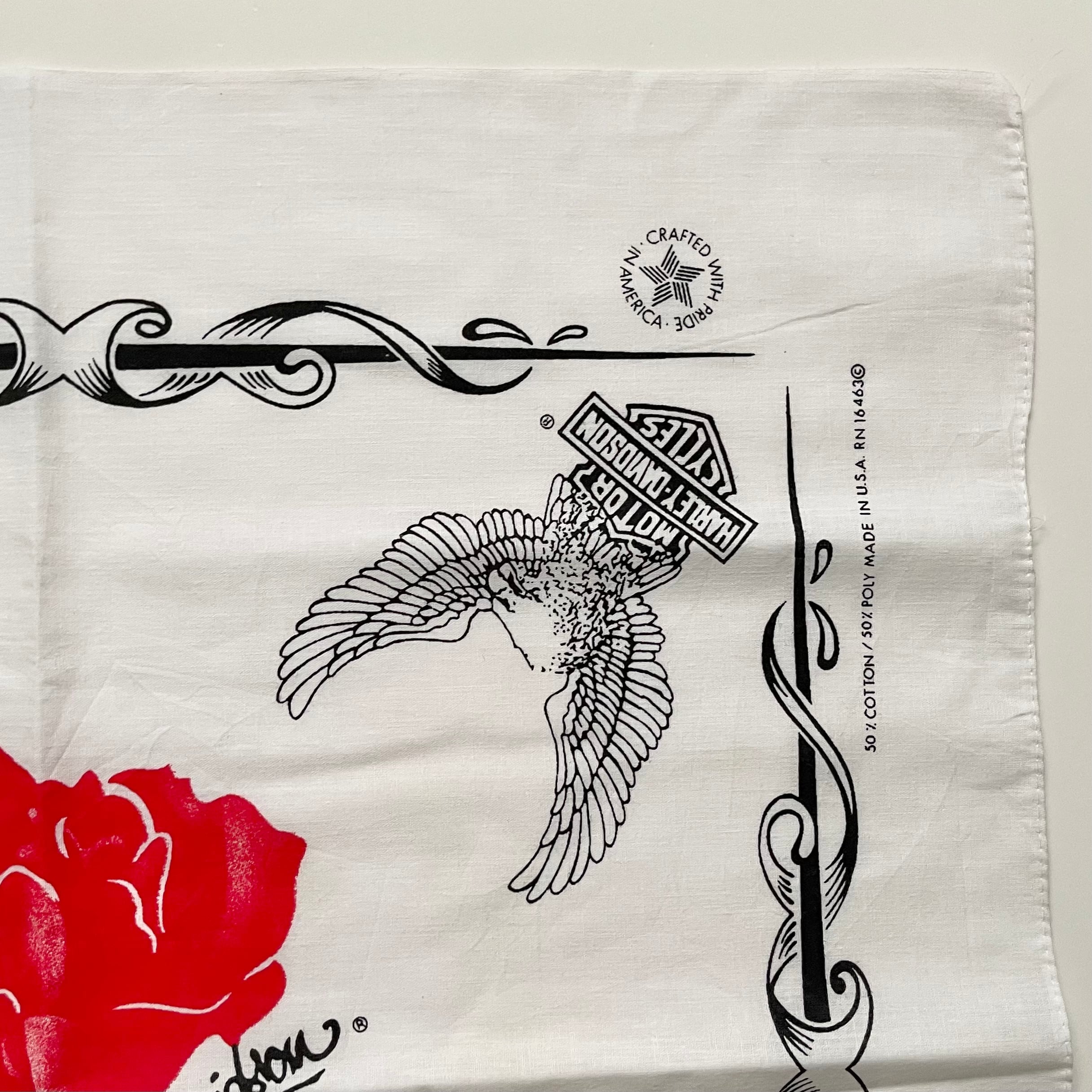 Good】80~90s RN16463 ハーレーダビッドソン ヴィンテージバンダナ