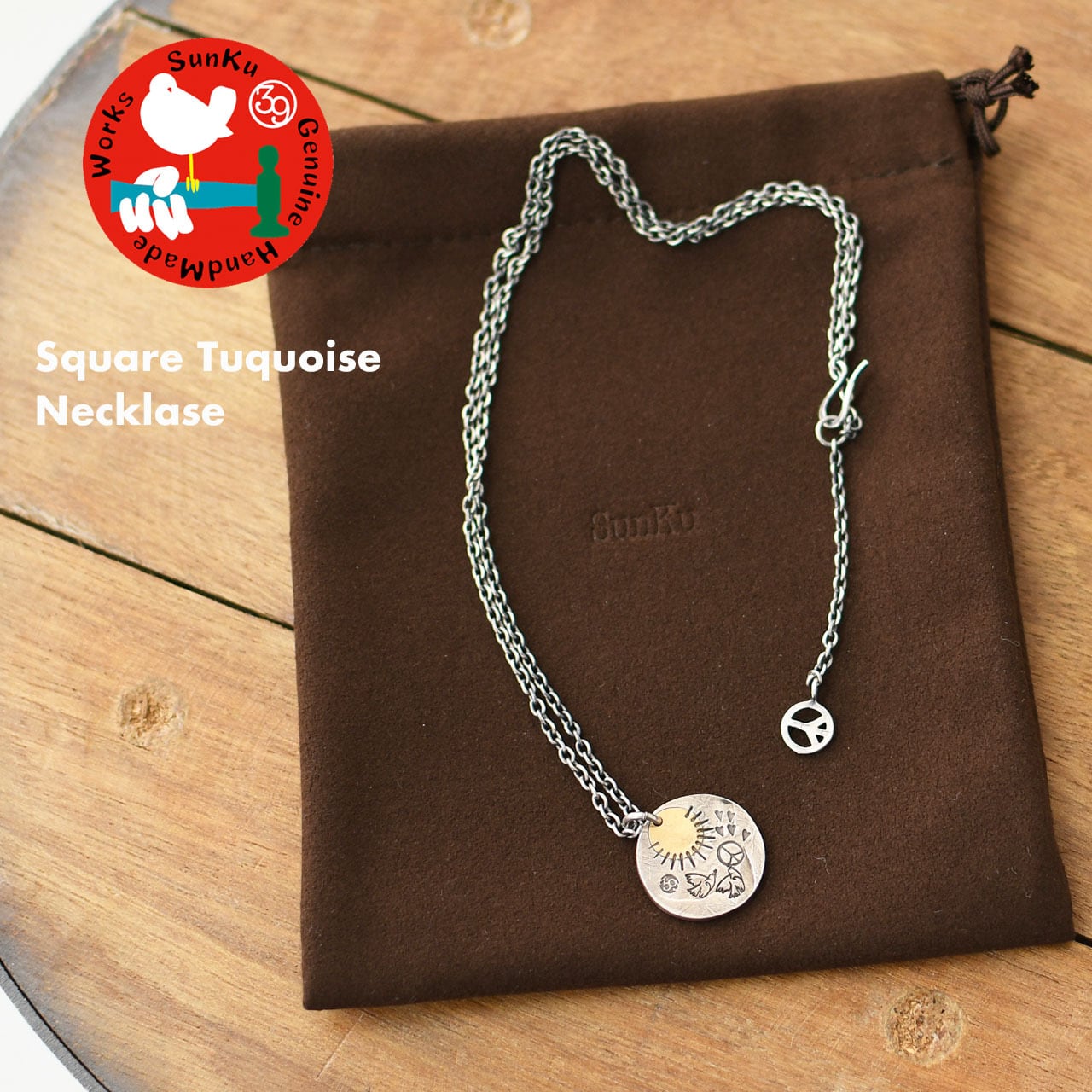 Sunku 39 [サンク] Square Tuquoise Necklase [SK-017] ラブ＆ピース