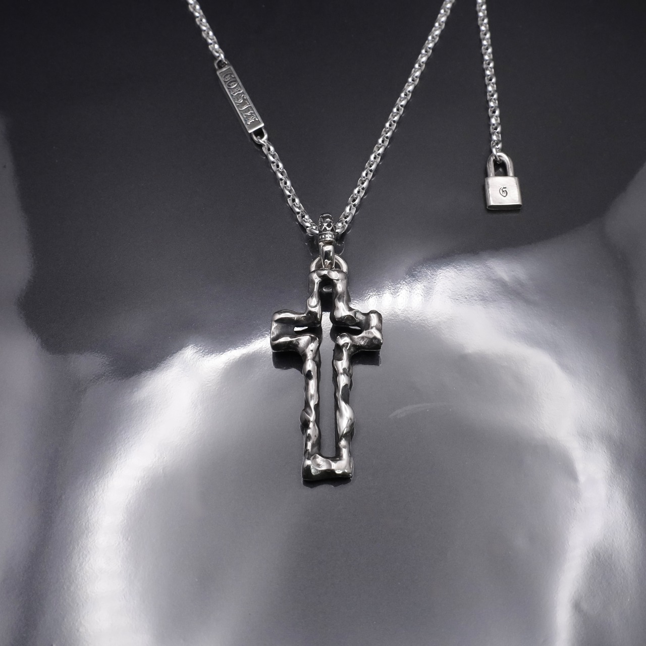 OPEN CROSS LARGE NECKLACE #2 with GODSIZE® I.D. TAG / オープンクロスラージ#2ネックレス ゴッドサイズ® I.D.タグ
