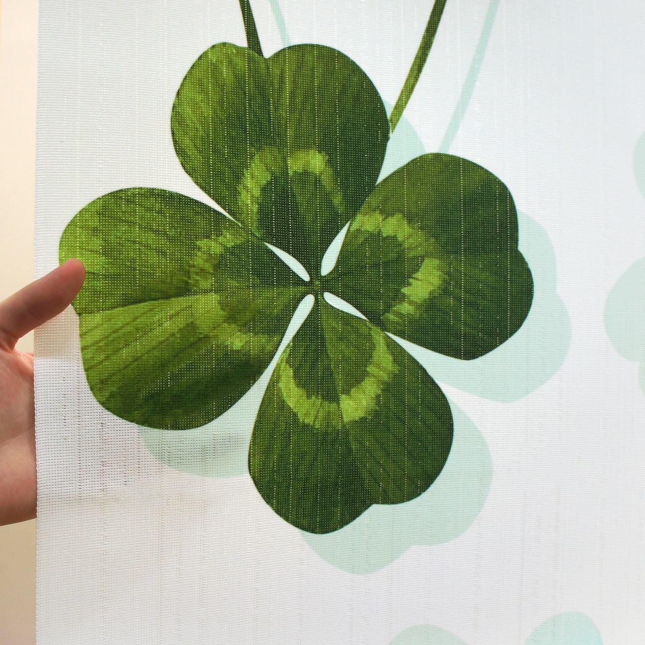 【受注生産】 のれん クローバー 幅85ｘ丈150cm