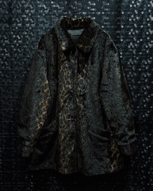 【ÆIEM】"vintage"Leopard Shadow Faux-Fur Overcoat