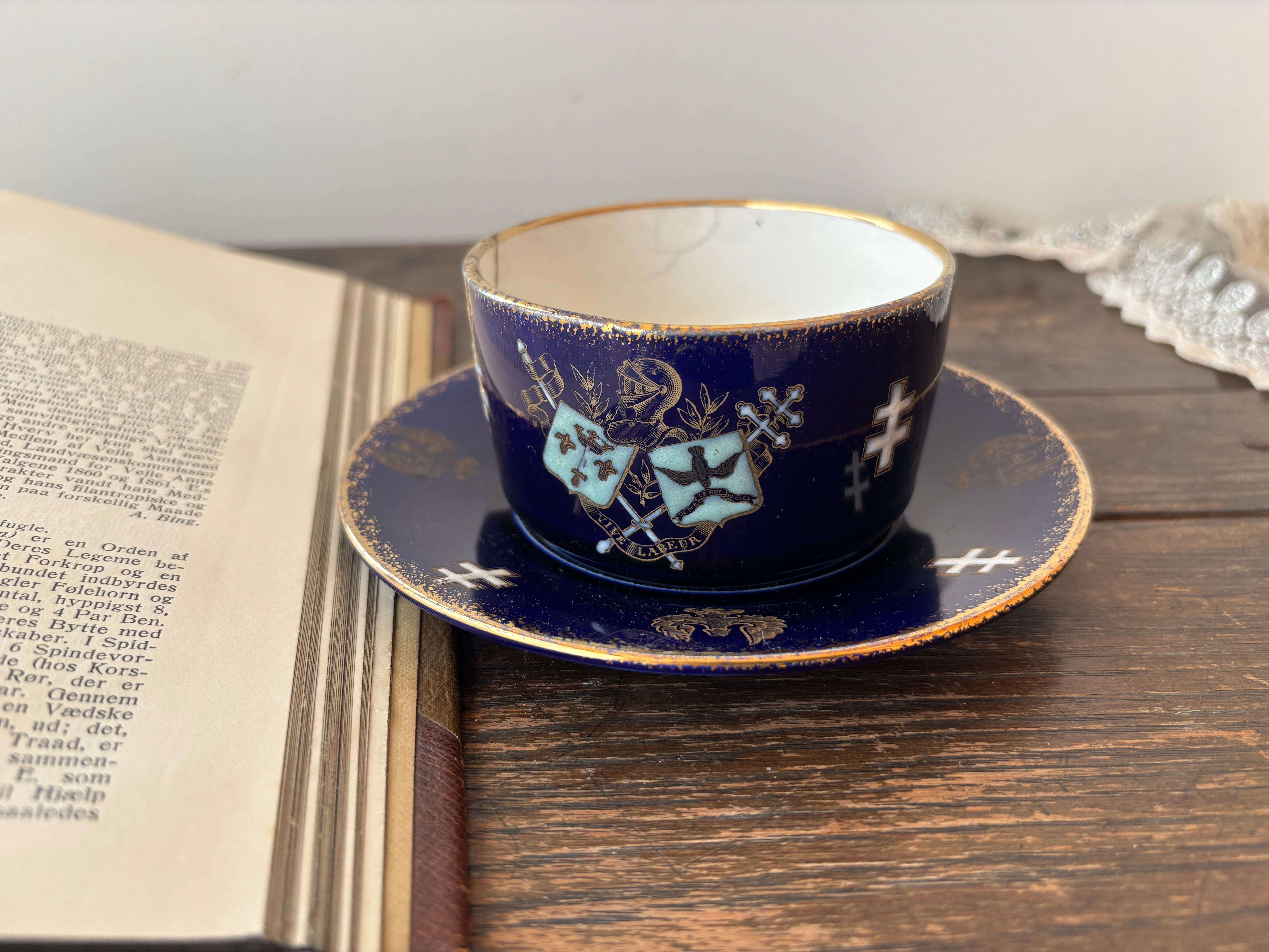 リュネヴィル窯 ロレーヌ十字 平皿 20.5cm N-896/アンティーク皿