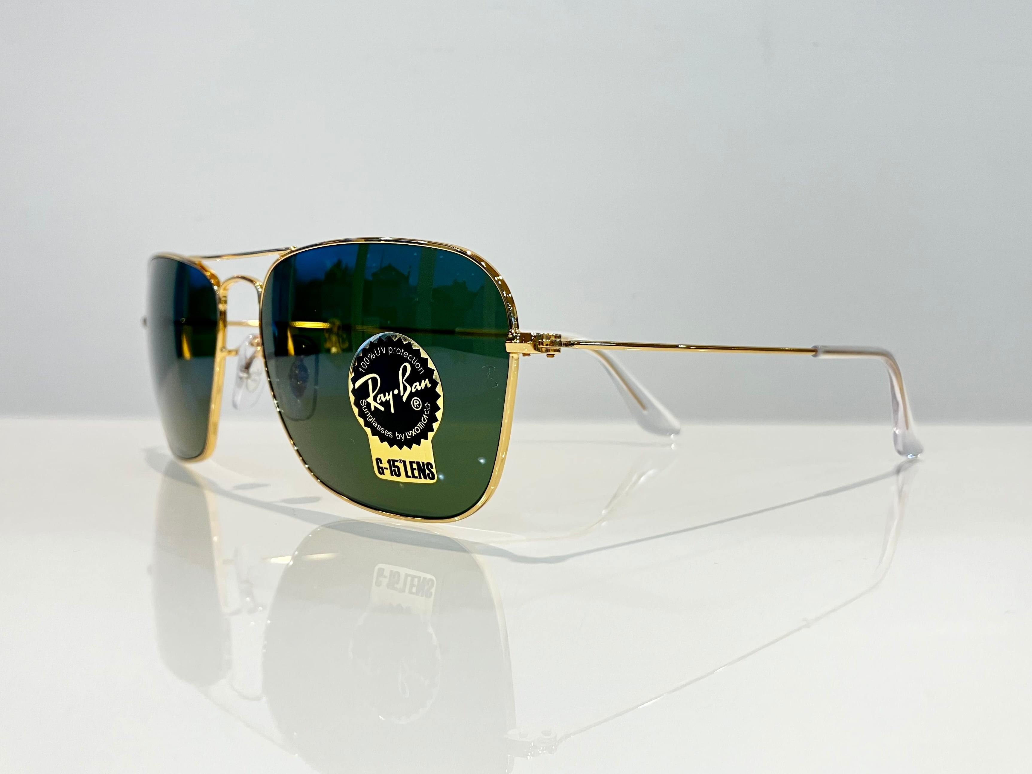 Ray-Ban ORB3136 Caravan ゴールド グリーン | めがね工房中代