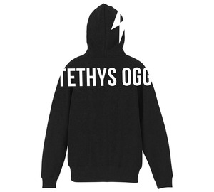 TETHYS OGG ビッグロゴ フルジップ パーカ（ブラック）