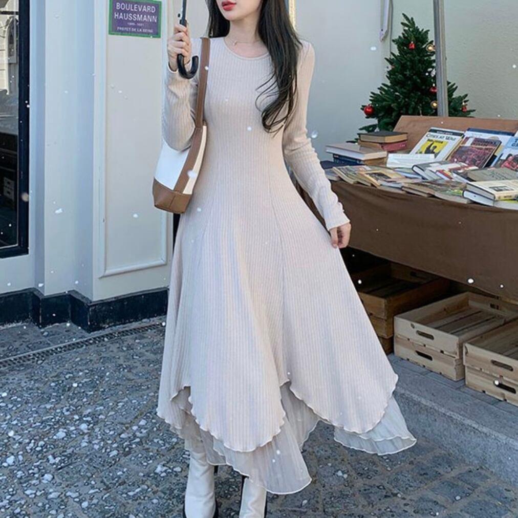 random hem flare dress