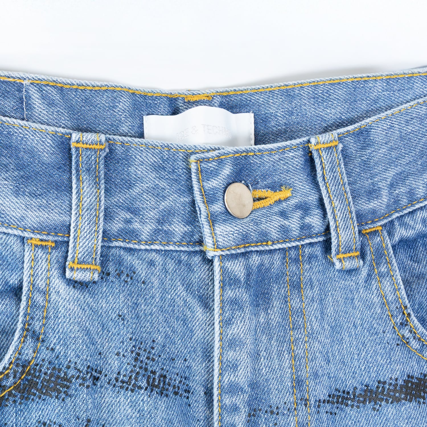 パンツ ICE & TECHNO PRINTED WHISKER DENIM UNEEK BASEMNT - Discover independent style.
