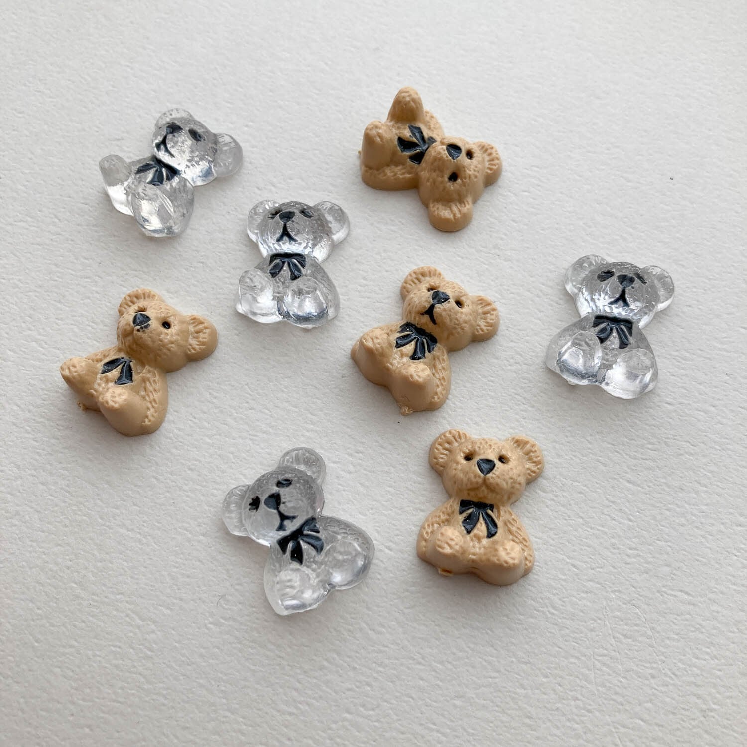 黒リボンおすわりテディベアデコパーツ