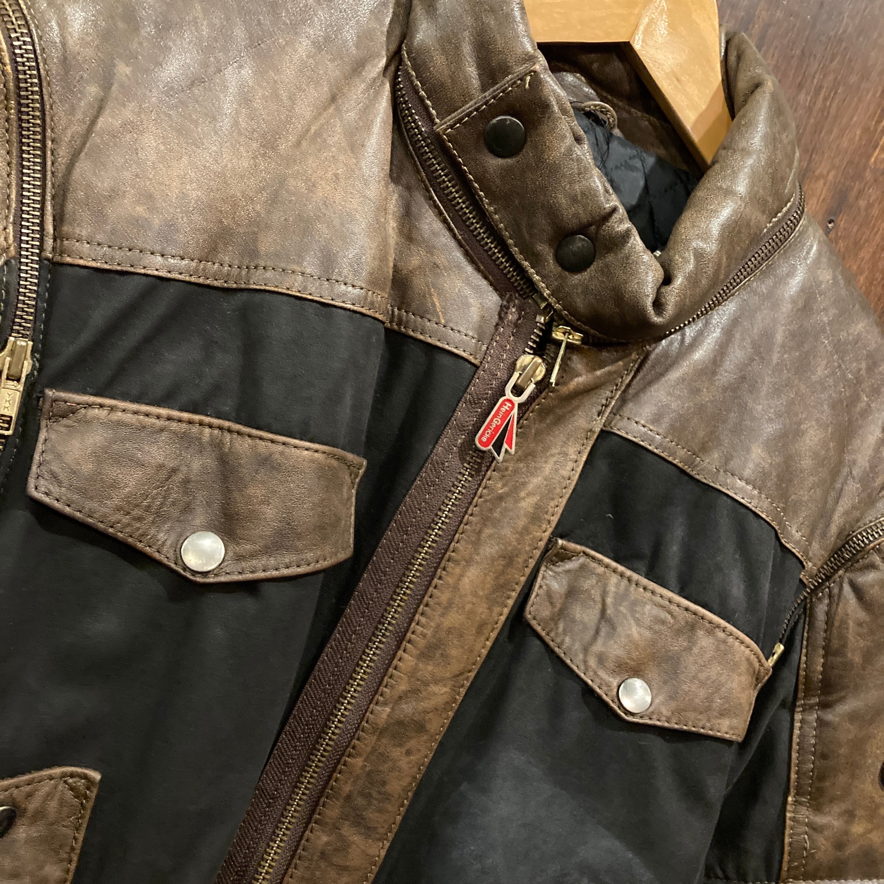 ヨーロッパ古着 Hein Gericke へインゲリック レザー ライディング Hein Gericke ハインゲリック レザージャケット スタンドカラー L