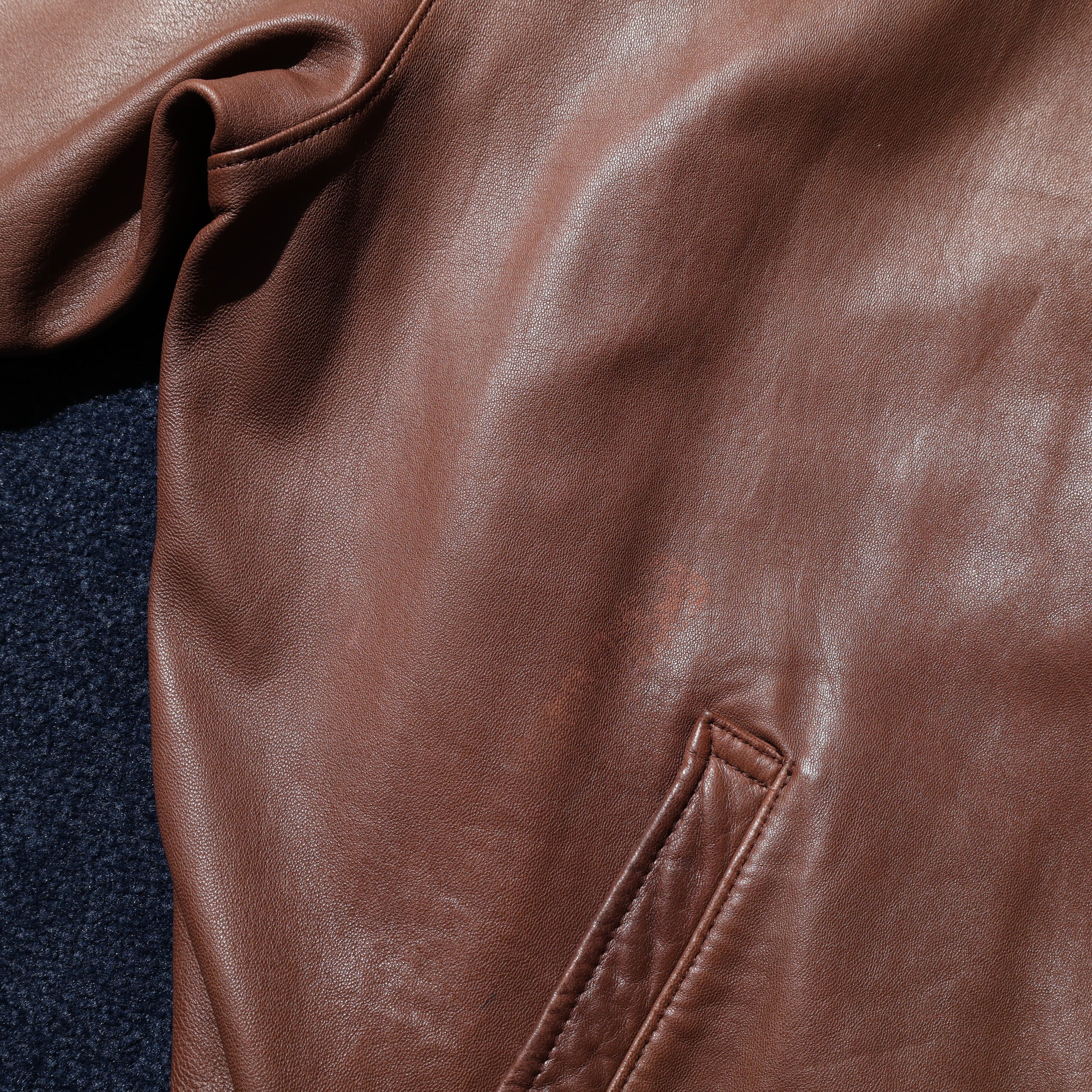 L ポニー無し Polo Ralph Lauren ラムスキン レザージャケット