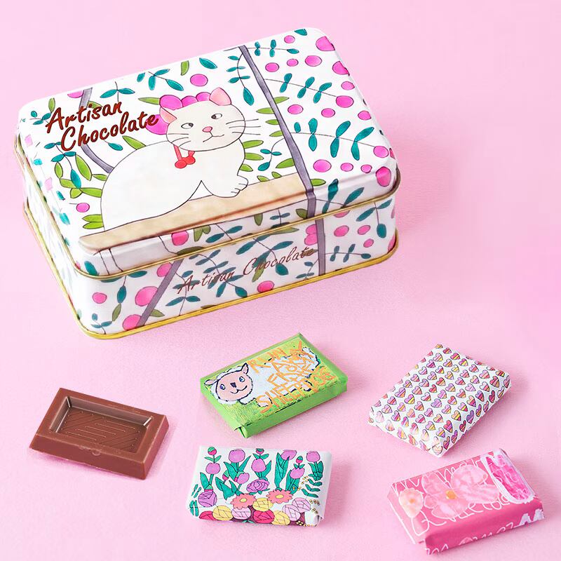 Artisan アートBOX ミルクチョコレート(お花と猫) 44g