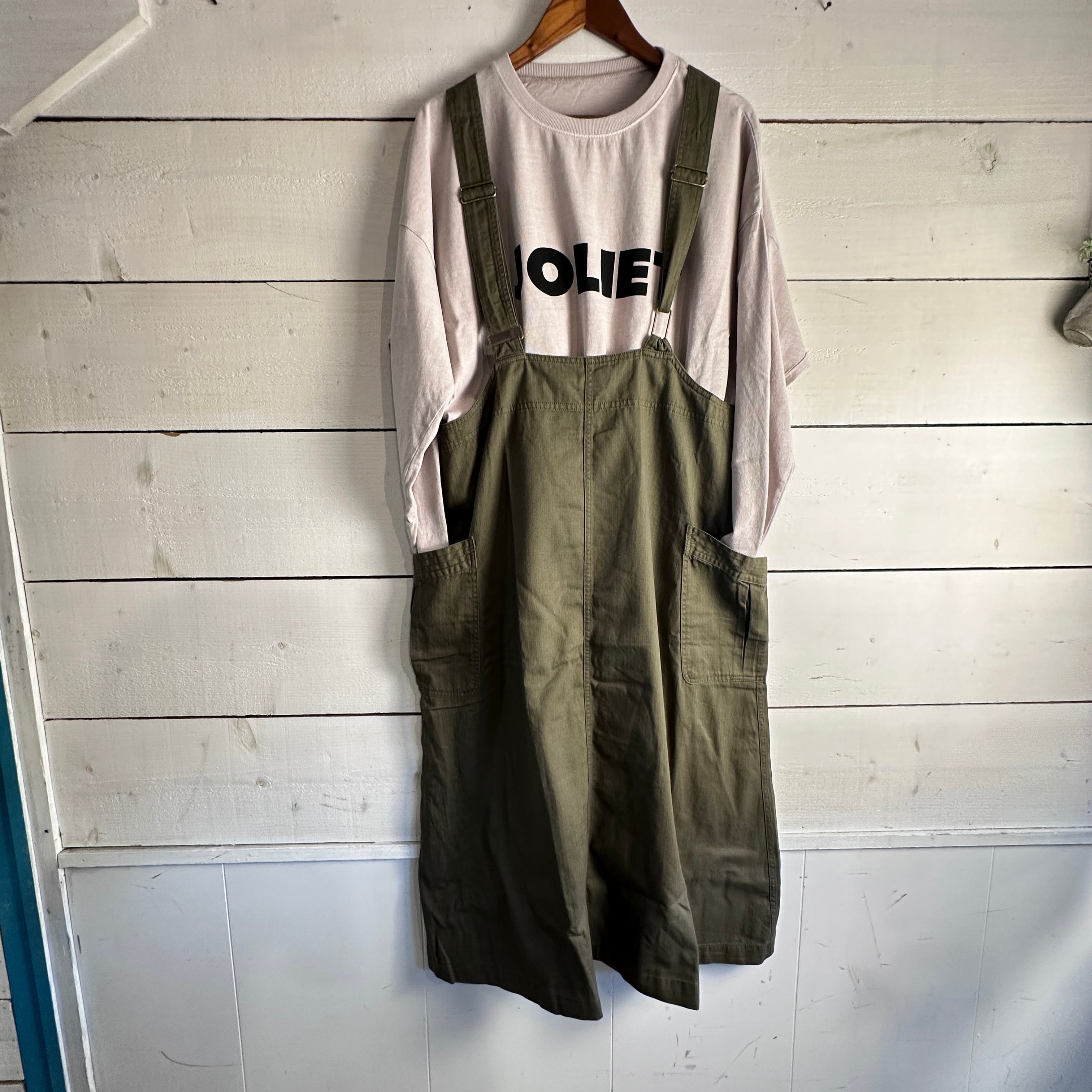 ヘリンボーンツイル製品染ジャンスカ　A1922