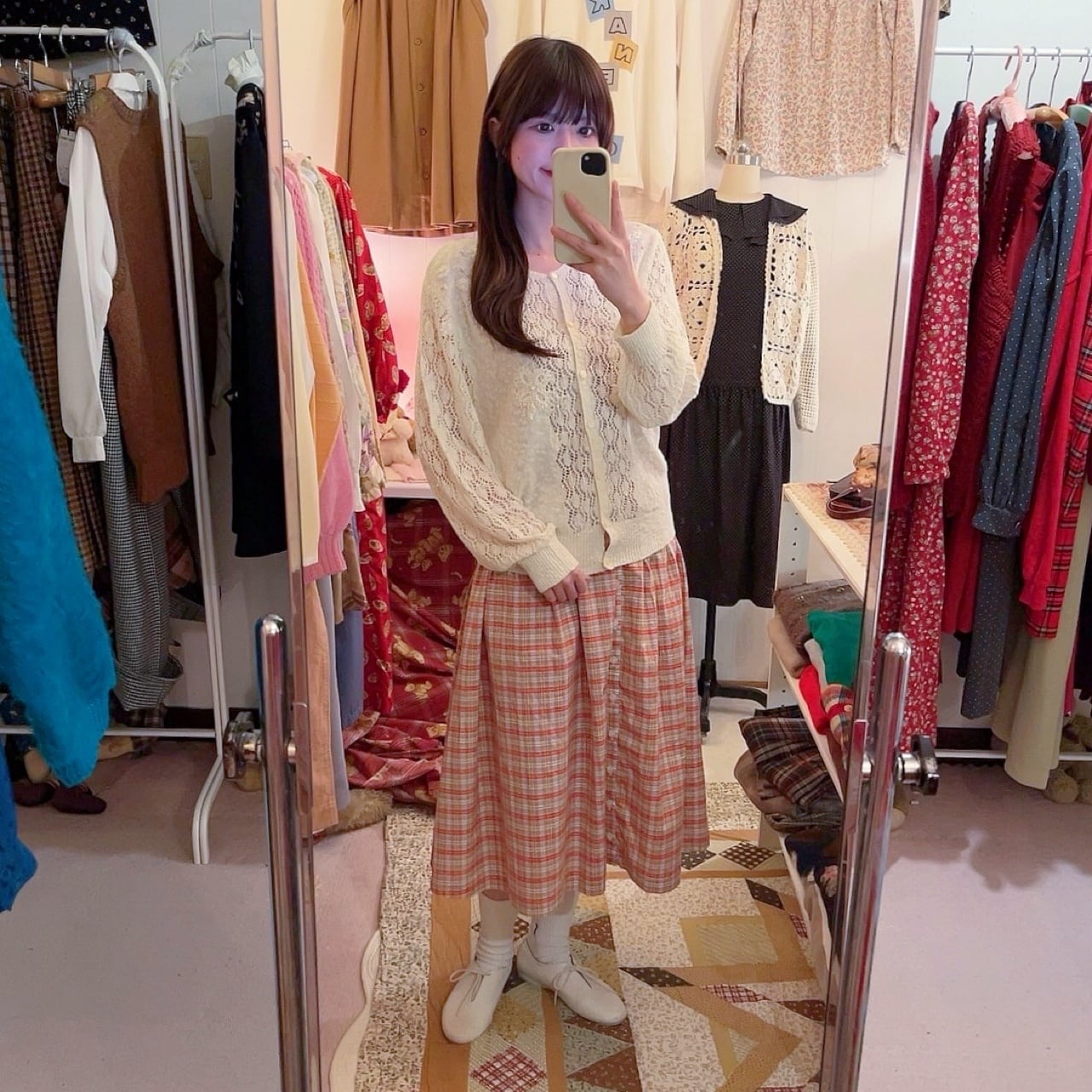 flower sequin open work cardigan