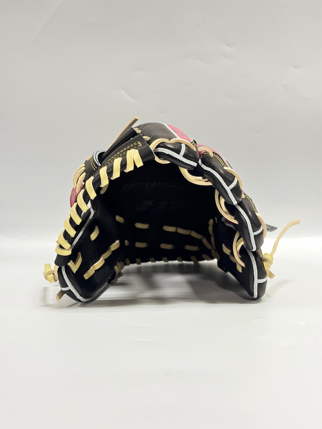 SSKーエスエスケイ 限定軟式グラブ 矢野雅哉・田中幹也選手モデル 右投げ用 761型 ブラック/レッド×キャメル・画像6